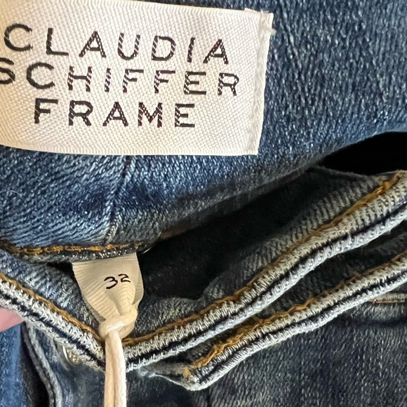 Frame X Claudia Schiffer Le Hardy Wide-leg Jeans - Sz. 32 - NWT - Picture 6 of 11